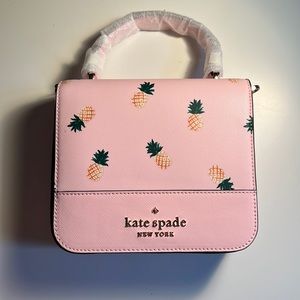 Kate Spade Staci Square Pineapple Crossbody Pink Bag